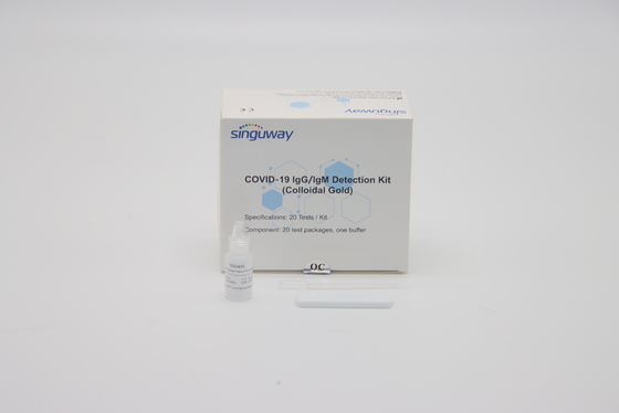Détection rapide Kit Colloidal Gold Test Kit ISO13485 d'anticorps rapide en plastique de réaction